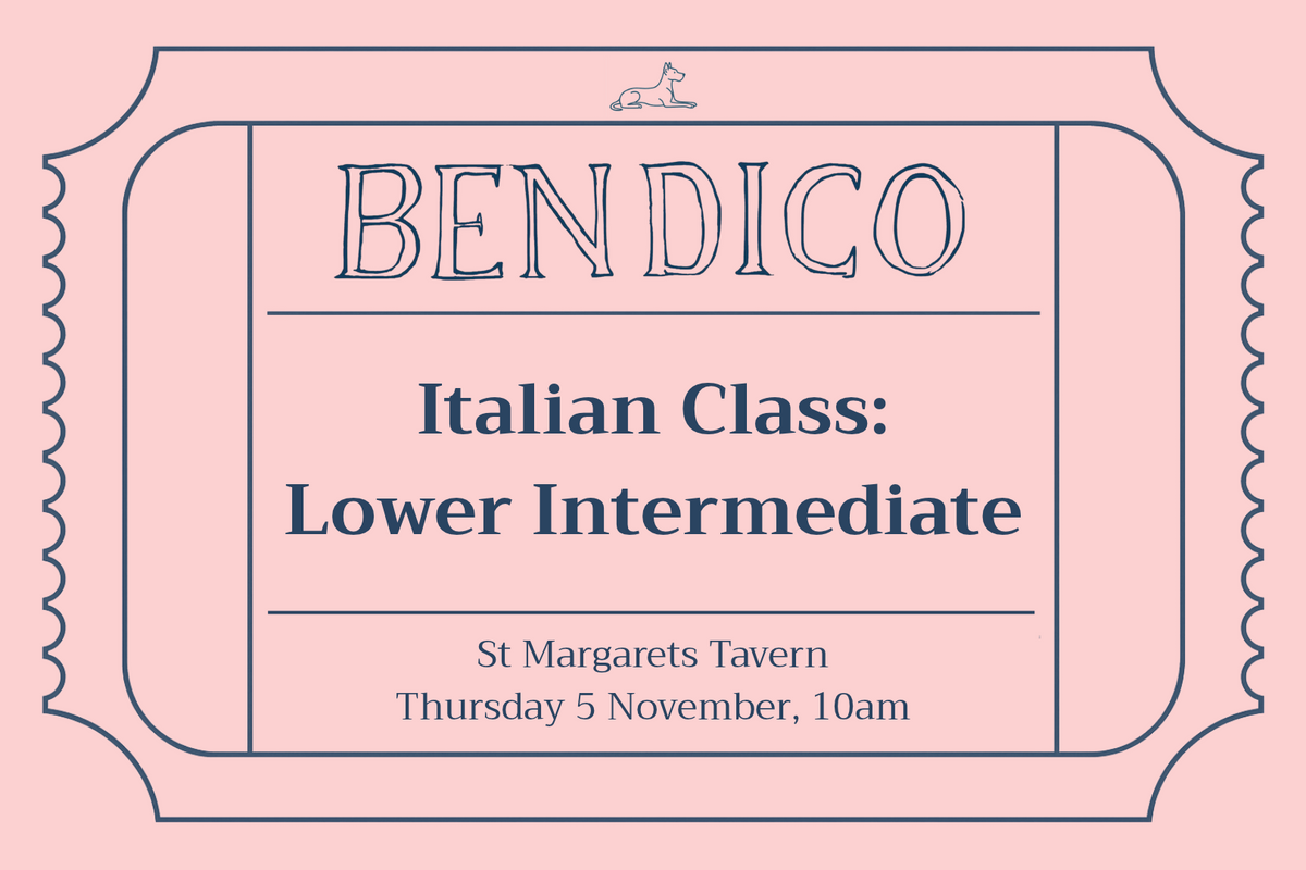 Italian Class: Lower Intermediate (5 November)