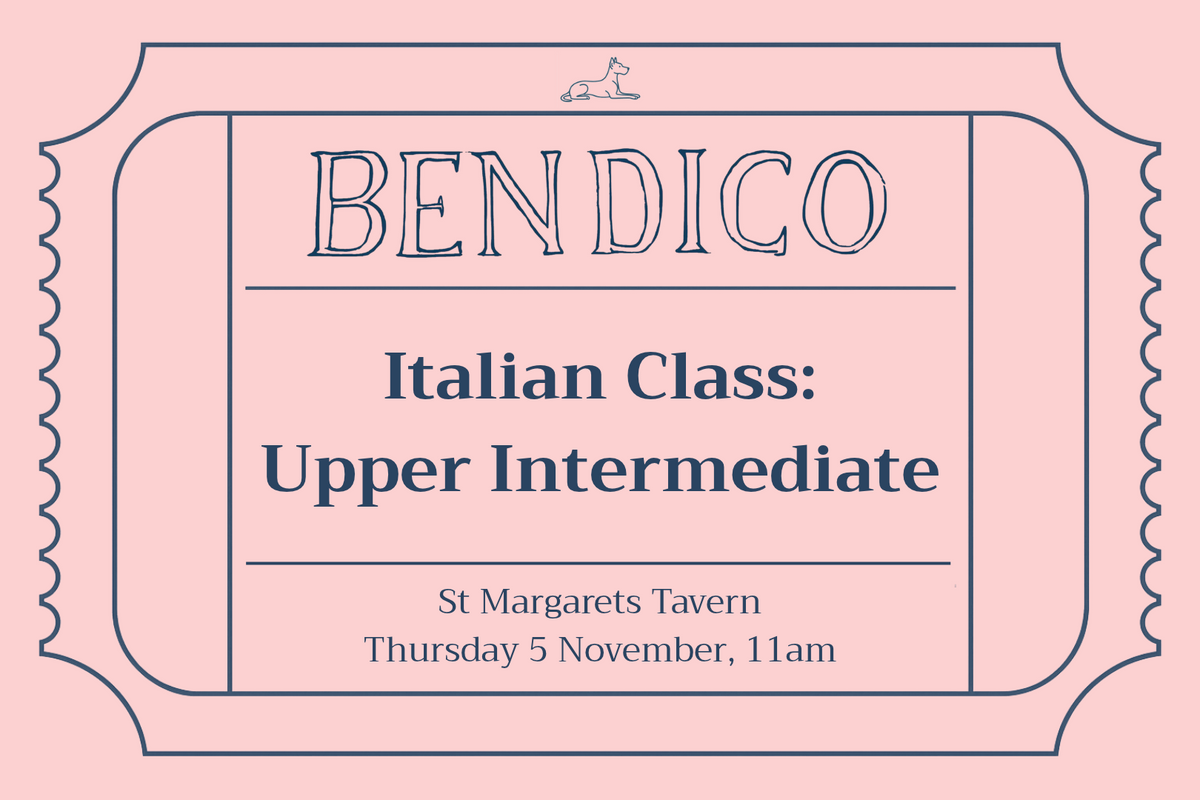 Italian Class: Upper Intermediate (5 November)