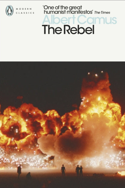 Book cover of 'The Rebel' by Albert Camus with an explosion design on the background