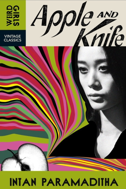 Book cover of 'Apple and Knife' by Iman Paramadiiha with a colorful design and portrait.