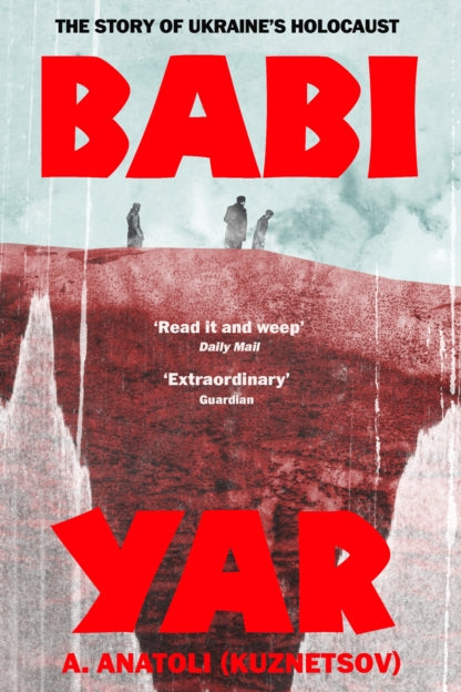 Book cover of 'Babi Yar' with text and images of people on a red field.