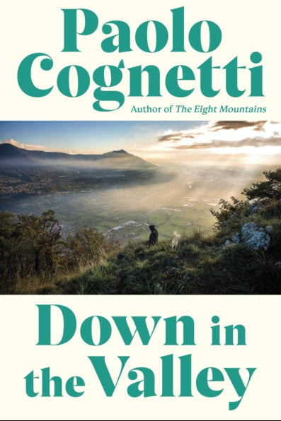 Book cover of 'Down in the Valley' by Paolo Cognetti with a scenic view of a valley.