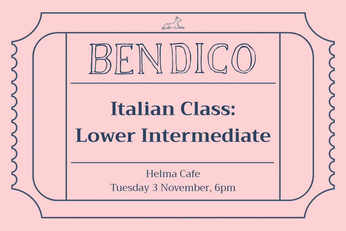 Italian Class: Lower Intermediate (3 November)