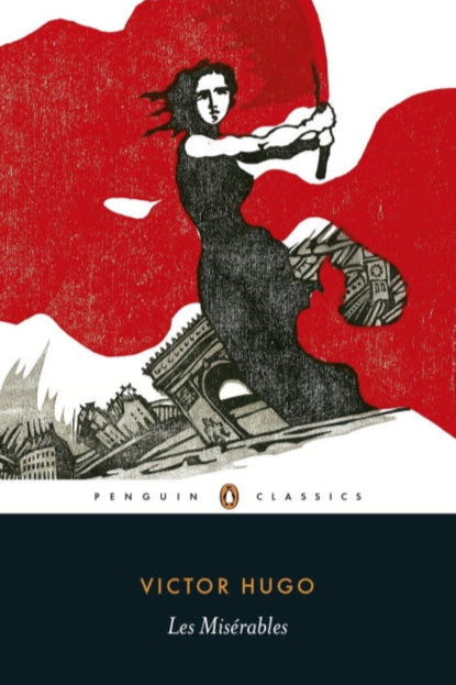 Book cover of 'Les Méridables' by Victor Hugo with a stylized illustration and red background.