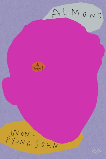 Book cover with a stylized pink face on a purple background, featuring the title 'Almond' and author 'Won Pyung Sohn'.
