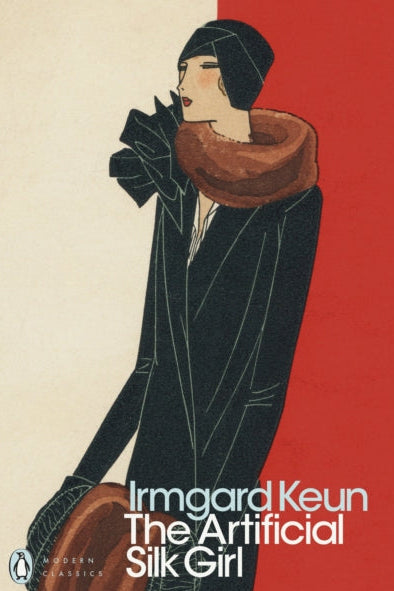 Book cover of 'The Artificial Silk Girl' by Irmgard Keun with a stylized illustration of a woman.