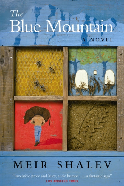 Book cover of 'The Blue Mountain' by Meir Shalev with illustrations and text.