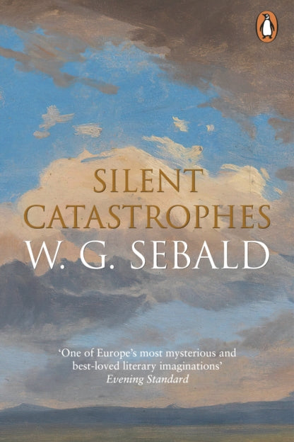 Book cover of 'Silent Catastrophes' by W.G. Sebald with a cloud pattern.