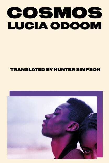 Book cover of 'Cosmos' by Lucia Odoom with a purple border and a person's profile.