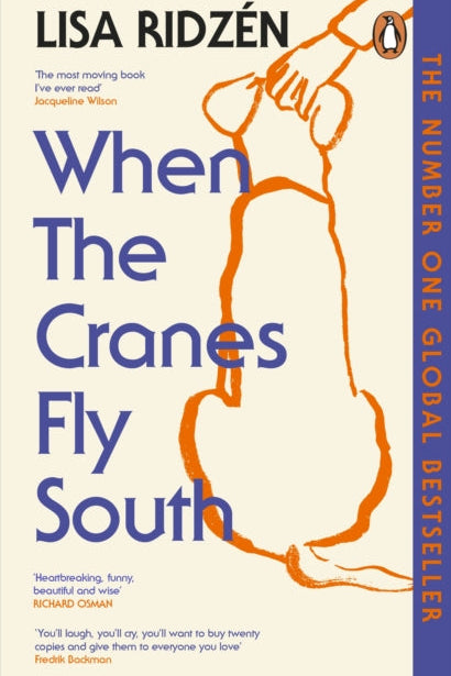 Book cover of 'When the Cranes Fly South' by Lisa Ridzen with a stylized orange silhouette on a beige background.