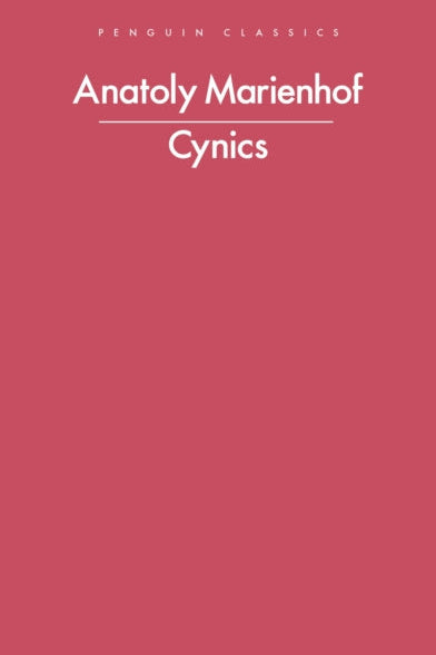 Book cover of 'Cynics' by Anatoly Marienhof with a red background and white text.