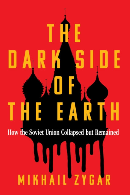Book cover of 'The Dark Side of the Earth' with a red background and black silhouette of a building.