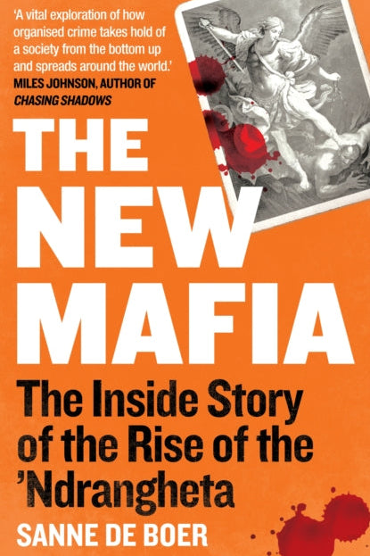 Book cover of 'The New Mafia' with an orange background and black and white illustration.