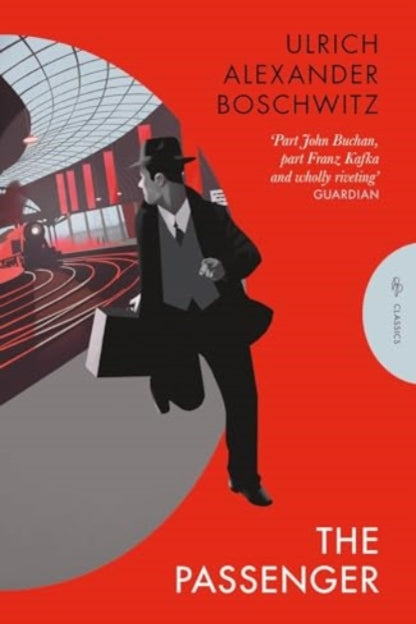 Book cover of 'The Passenger' by Ulrich Alexander Boschowitz with a stylized illustration of a man in a hat and coat.