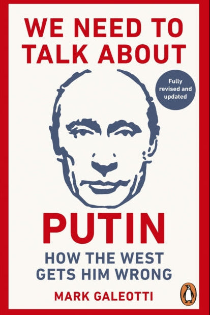 Book cover of 'We Need to Talk About Putin' by Mark Galeotti with a red border and white background.