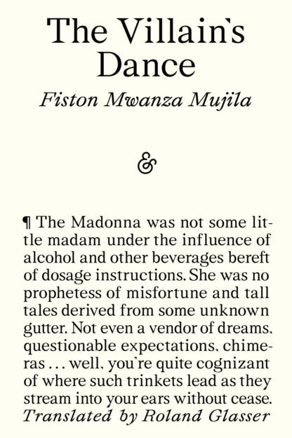 Book cover of 'The Villain's Dance' by Fiston Mwanza Mujila with text and title.